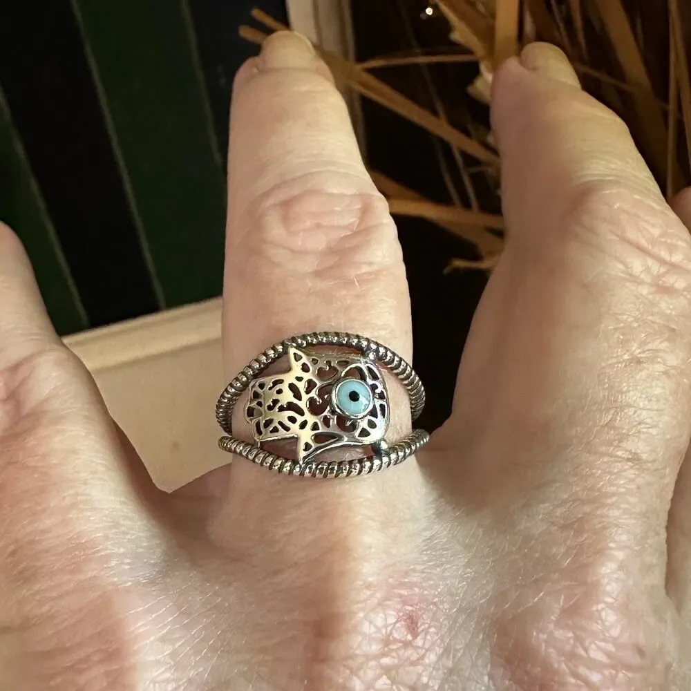 925 Sterling Silver Hamsa Ring
